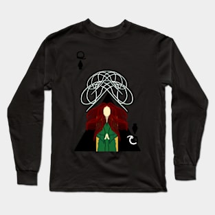 Queen of Spades card design Long Sleeve T-Shirt